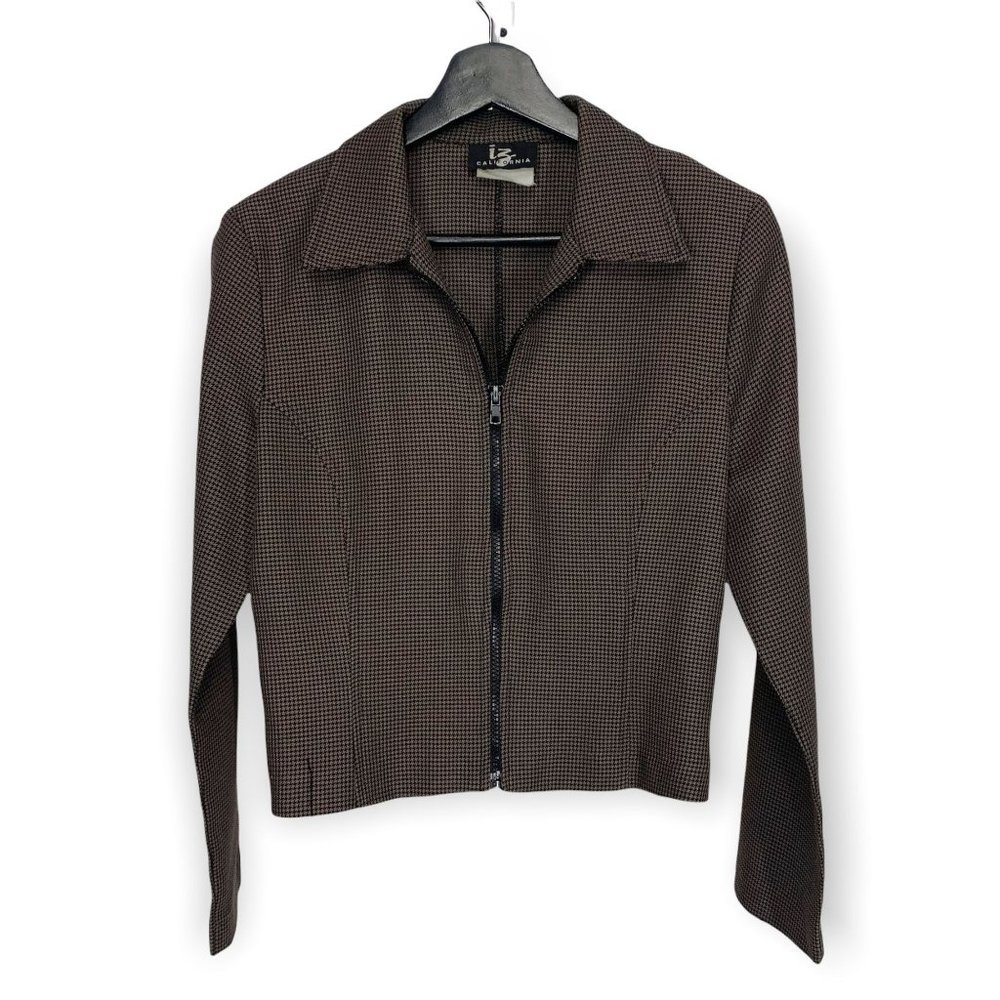 Vintage Brown Checkered Blouse